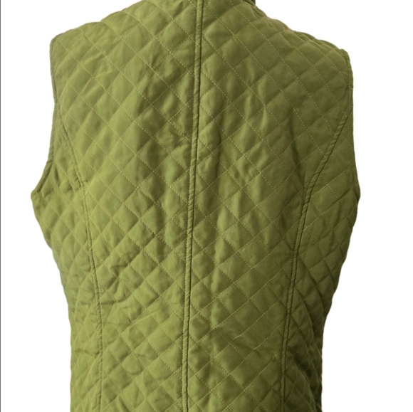 Christopher & Banks Women's Green Large Quilted Vest - Picture 2 of 5